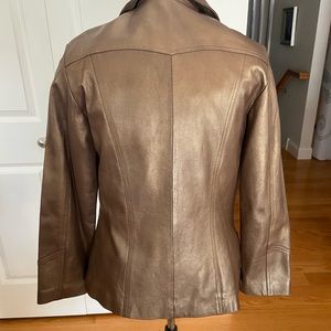 Bronze iridescent Genuine Leather Vakko Jacket Size L